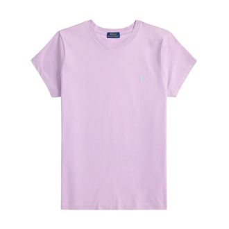 Polo Ralph Lauren T-Shirts, female, Purple, XS, Cotton Crew Neck T-Shirt