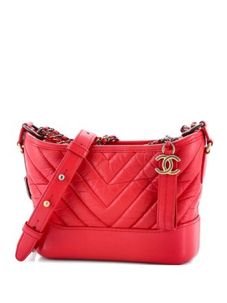 Chanel Gabrielle Hobo Chevron Aged Calfskin Small crossbody bag - Rosso