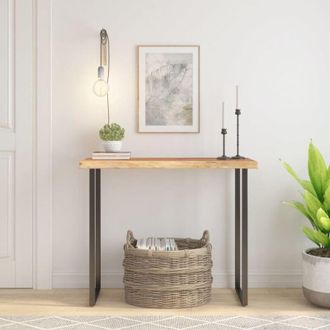 vidaXL Piano Tavolo 100x40x3,8 cm Rettangolare Legno Acacia Bordi Vivi - Vidaxl