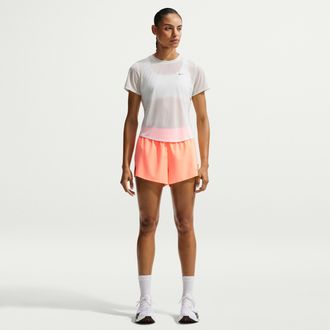 Nike Womens Swift Breathe Dri-FIT Mid-Rise 2.5 Brief-Lined Running Shorts in Orange | IF1678-852