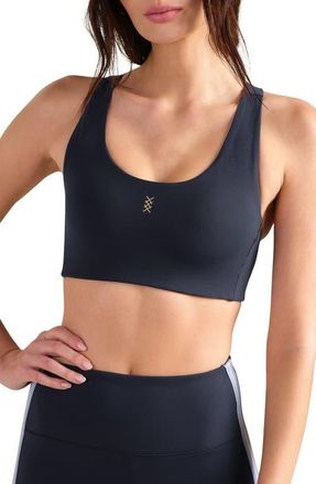 Rhone Retro Revive UPF 50+ Sports Bra in Navy Blue at Nordstrom, Size Xx-Large