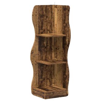 vidaXL Estante De Esquina Madera Envejecida 34 X 33 X 102 Cm Vidaxl