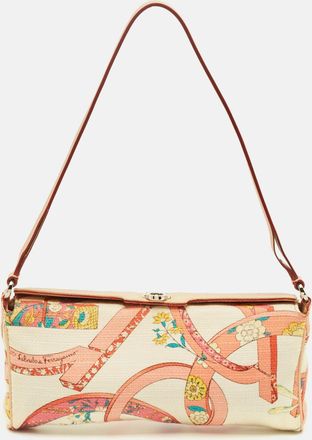 Ferragamo Multicolor Printed Canvas And Leather Gancini Pochette Bag