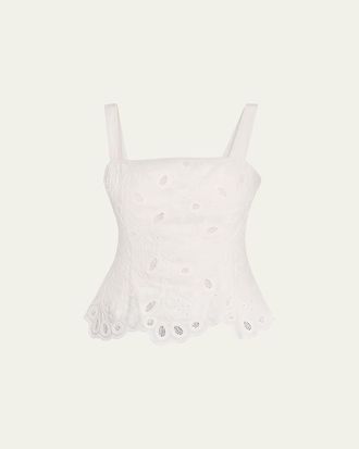 SIMKHAI Delaney Embroidered Bustier Top