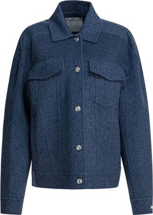 Sportmax Wool Overshirt Jacket Jackets And Coats Blu-Donna