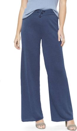Ivko Wide Leg Linen Knit Pant In Navy