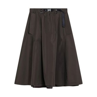 Prada Midi Skirts, female, Green, Size: 2XS Technical Fabric Circle Skirt