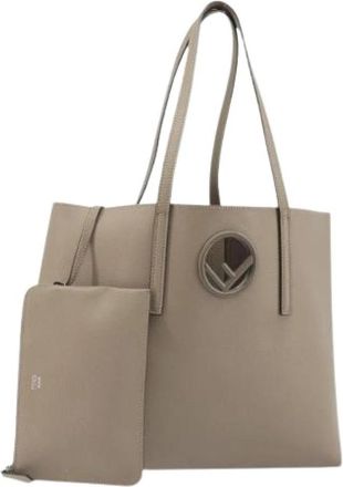 Fendi Pre-owned Vintage Leren Tote Bag - Dames - Vintage Shopper - Beige - ONE Size - Leer - Vintage