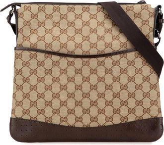 Gucci Pre-owned Cross Body Bags, female, Brown, Size: ONE SIZE Pre-owned GG Canvas Crossbody Bag