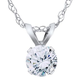 Pompeii3 VS 3/8ct Diamond Solitaire Pendant 14K White Gold
