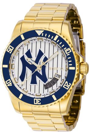 Invicta MLB - New York Yankees 42985 Heren Horloge - Automatisch Uurwerk - Roestvrij Staal met witte Wijzerplaat - 42mm