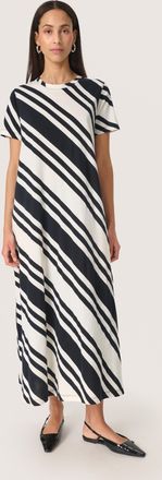 Soaked In Luxury Jersey jurk Loose fit White and Black Diagonal white black