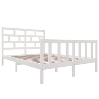 Berkfield Home Beautiful Bed Frame White Solid Wood Pine 160x200 cm