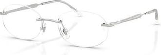 Ray-Ban 50mm Oval optical glasses in Silver at Nordstrom