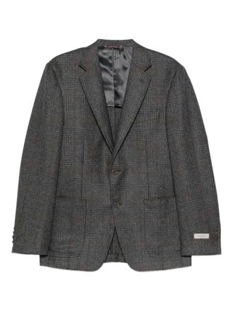 Canali check wool blazer - Grey