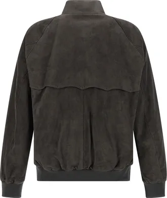 Baracuta Suede Bomber Jacket - Charcoal