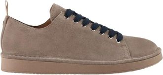 Panchic Beige Su&egrave;de Vetersneakers - Heren - Sneakers - Bruin - 44 EU - Su&egrave;de - Schoenen