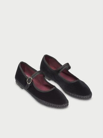 Flabelus Mary-Jane ballerinas in Antonia fluweel