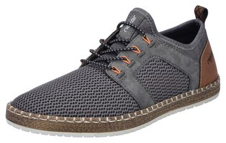 Rieker Slip-On Sneaker RIEKER, Herren, Gr. 40, grau (grau, braun), Lederimitat, Textil, Schuhe Slip-On Sneaker, Schlupfschuh, Slipper, Freizeitschuh, elastis