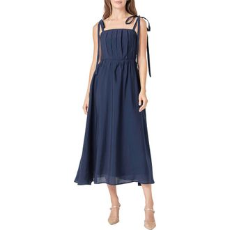endless rose Pleated Fit & Flare Sundress in Navy at Nordstrom Rack, Size X-Small