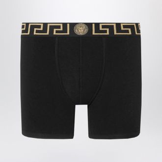 Versace White Fitted Boxers With Greca Waistband