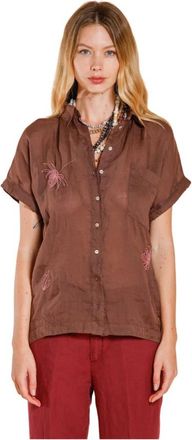 Mason's Livia Shirt - Dames - Overhemden - Bruin - M - Leer - Overhemden