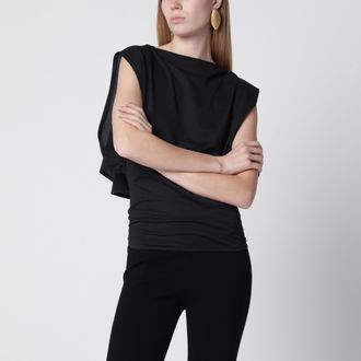 Jacquemus Canotta Moisson drappeggiata nera