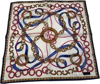 Celine Pre-owned Scarves, female, Multicolor, Size: ONE SIZE Pre-owned Vintage Silk Scarf