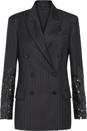 Brunello Cucinelli Blazer con paillettes - Grigio