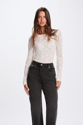 Morgan T-shirt met ronde hals en lange mouwen