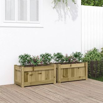 Berkfield Home Garden Planters 2 pcs Impregnated Wood Pine in Brown