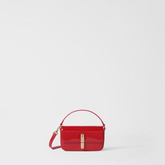 Furla Iride Borsa A Mano Rosso Rosso Pelle Verniciata Donna