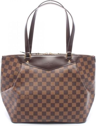 Louis Vuitton Brown Coated Canvas Leather Handbag Tote Bag (Pre-Owned)
