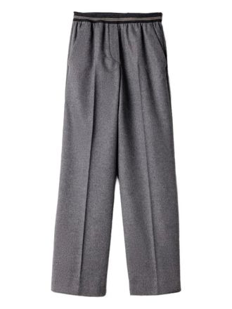 Miu Miu elasticated-waistband straight trousers - Grey