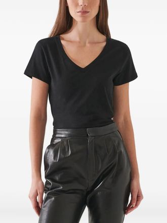 Patrick Assaraf V-neck short-sleeve T-shirt - women - Cotton - M - Black