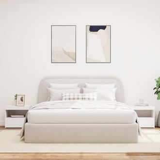 Berkfield Home Beautiful Bedside Cabinets with LED Lights 2 pcs White 50x40x45 cm | Size: 50 x 40 x 45 cm