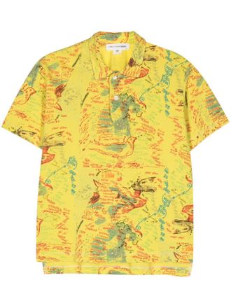 Comme Des Garçons Polo con stampa anni 2000 - Giallo