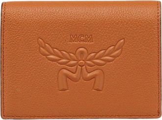 MCM Himmel Embossed Logo Leather Snap Wallet - female - MCM - Wallets & Cardholders - Brown - ONE SIZE - Accessories