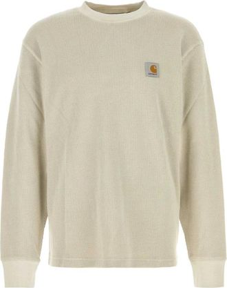 Carhartt Work in Progress Tops, Heren, Beige, S, Katoen, L/S Vista Waffle T-Shirt