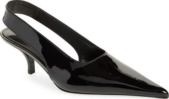 Toteme Classic Kitten Heel Slingback Pump in Black at Nordstrom, Size 12Us