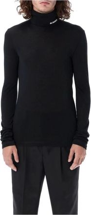 Jil Sander Turtleneck Sweater - Heren - Coltruien - Zwart - M - Wol - Truien & Vesten