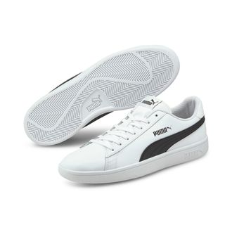 Puma Sneaker PUMA SMASH V2 L, Damen, Gr. 42,5, schwarz-weiss (puma wei&szlig;, puma schwarz), Leder, Synthetik, Schuhe Sneaker