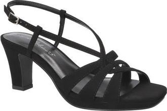 Easy Street Valorie Slingback Platform Sandal in Black Lamy at Nordstrom, Size 6.5