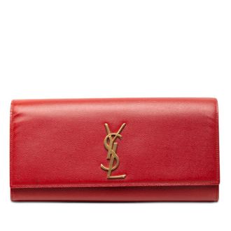 Saint Laurent Pre-owned Saint Laurent Grain de Poudre Monogram Cassandre Clutch Ladies VN9V16ZAIPPKEO6O
