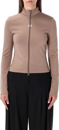 Courr&egrave;ges Womens Jersey Zip Jacket - Sage Green - Size X-Small