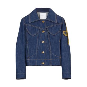 Patou Iconic Denim Shaped Jacket - female - Patou - Denim Jackets - Blue - XS - Jackets