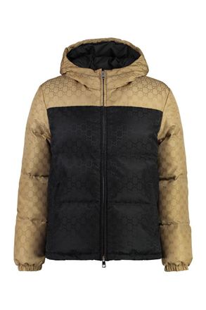 Gucci Hooded Gg Fabric Down Jacket