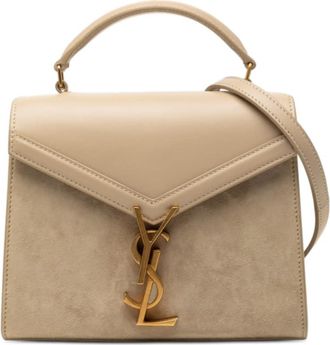 Saint Laurent Pre-owned Saint Laurent Mini Suede and Calfskin Cassandra Top Handle Bag Ladies SSAG45RQIPWQ03PI
