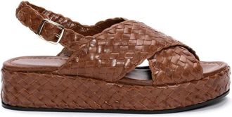Pons Quintana Flat Sandals, female, Brown, Size: 10 US Woven Leather Caramel Sandal