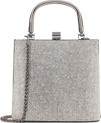 Kazar Kleine elegante tas versierd met cubic zirkonias - Dames - Clutches - Grijs - ONE Size - Leer - Tassen